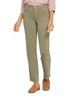 Nydj Petites Emma High Rise Relaxed Slender Straight Jeans in Avocado