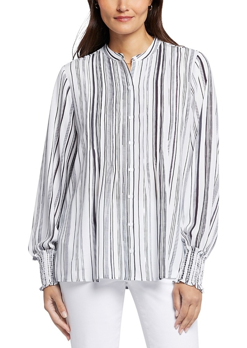 Nydj Pleated Peasant Blouse