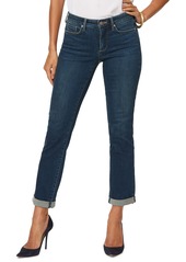NYDJ Sheri Embroidered Heart Cuff Ankle Jeans