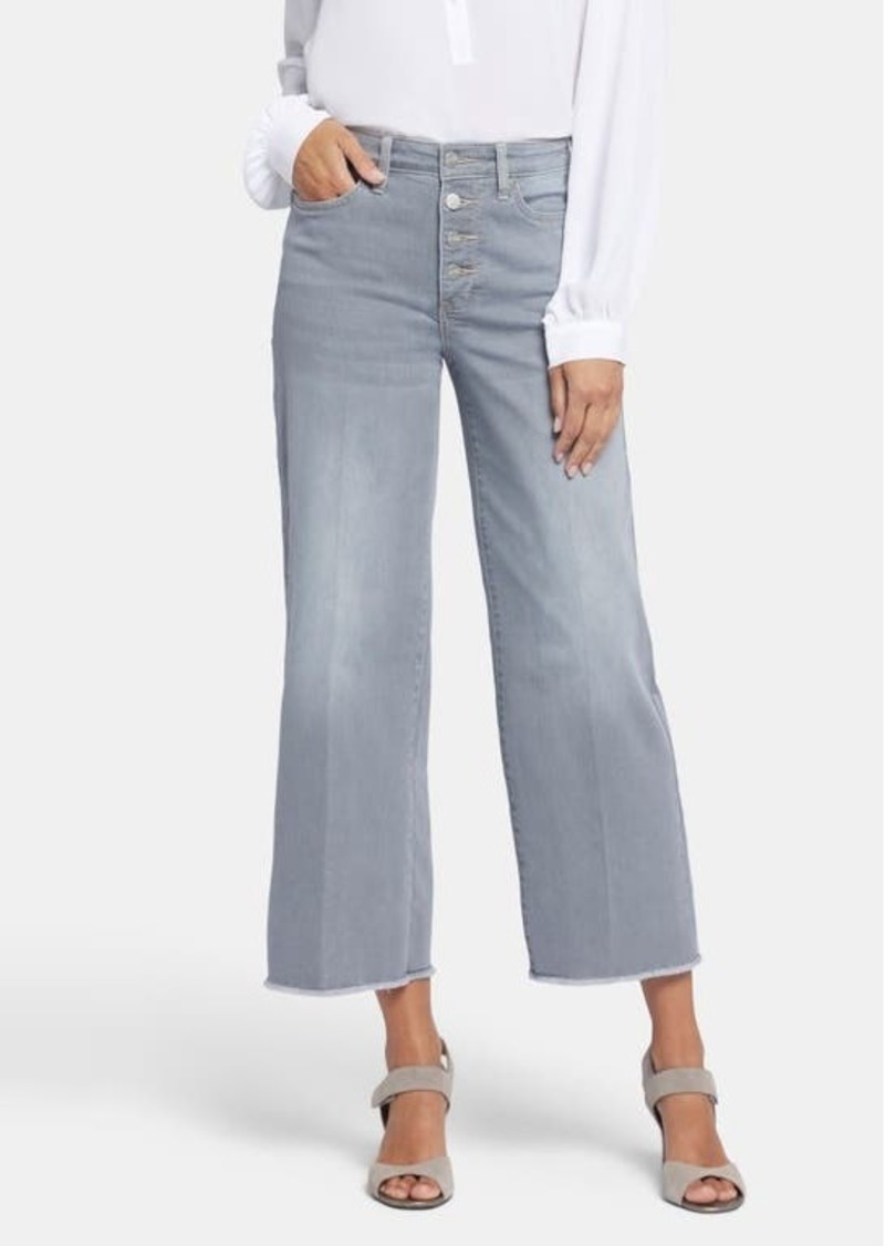 NYDJ Teresa Exposed Button High Waist Ankle Wide Leg Jeans