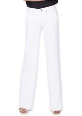 NYDJ Teresa High Waist Fray Hem Wide Leg Trouser Jeans in Optic White at Nordstrom