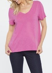NYDJ Twist V-Neck T-Shirt in Oxford Navy And Optic White at Nordstrom Rack