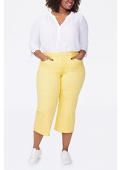 Nydj Women's Plus Size Wide Leg Capri Jeans with Frayed Hem