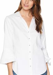 NYDJ Women's Ruffle Sleeve Shirt  XL