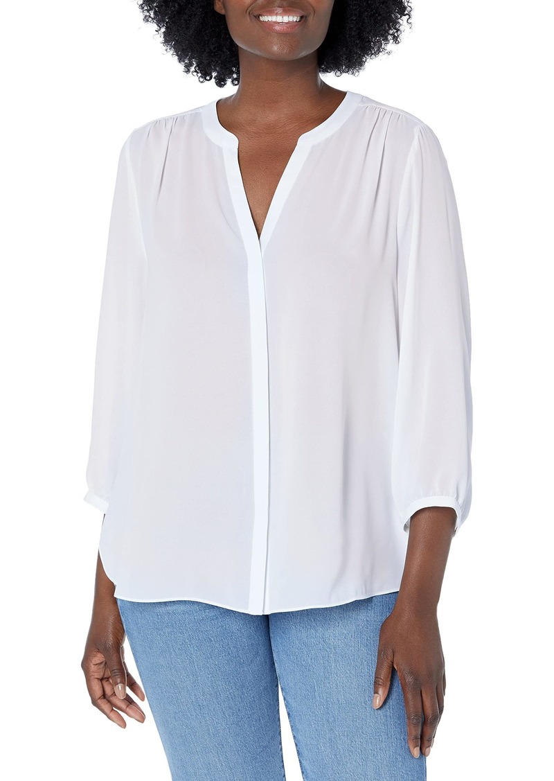 NYDJ Women's Pintuck Blouse 3/4 Sleeve  XL