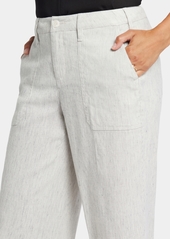 Nydj Women's Wideleg Cargo Cropped Length Pants - Slubby Stripe