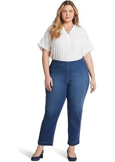 NYDJ Plus Bailey Relaxed Straight Ankle Pull-On Jeans Overdye Black