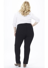 NYDJ Plus Size Marilyn Straight Leg Jeans - Black