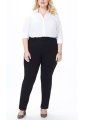 NYDJ Plus Size Marilyn Straight Leg Jeans - Black