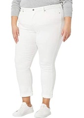 NYDJ Sheri Slim Ankle Jeans with Roll Cuff in Optic White
