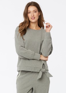 NYDJ Tie Front Sweatshirt - Light Heather Grey - M - Also in: XL, XS, L