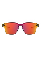 Men's Oakley Lugplate 139mm Mirrored Shield Sunglasses - Polished Black/ Prizm Ruby
