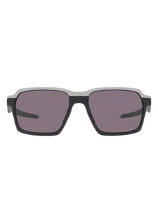 Oakley 58mm Rectangle Sunglasses in Matte Black/Prizm Grey at Nordstrom
