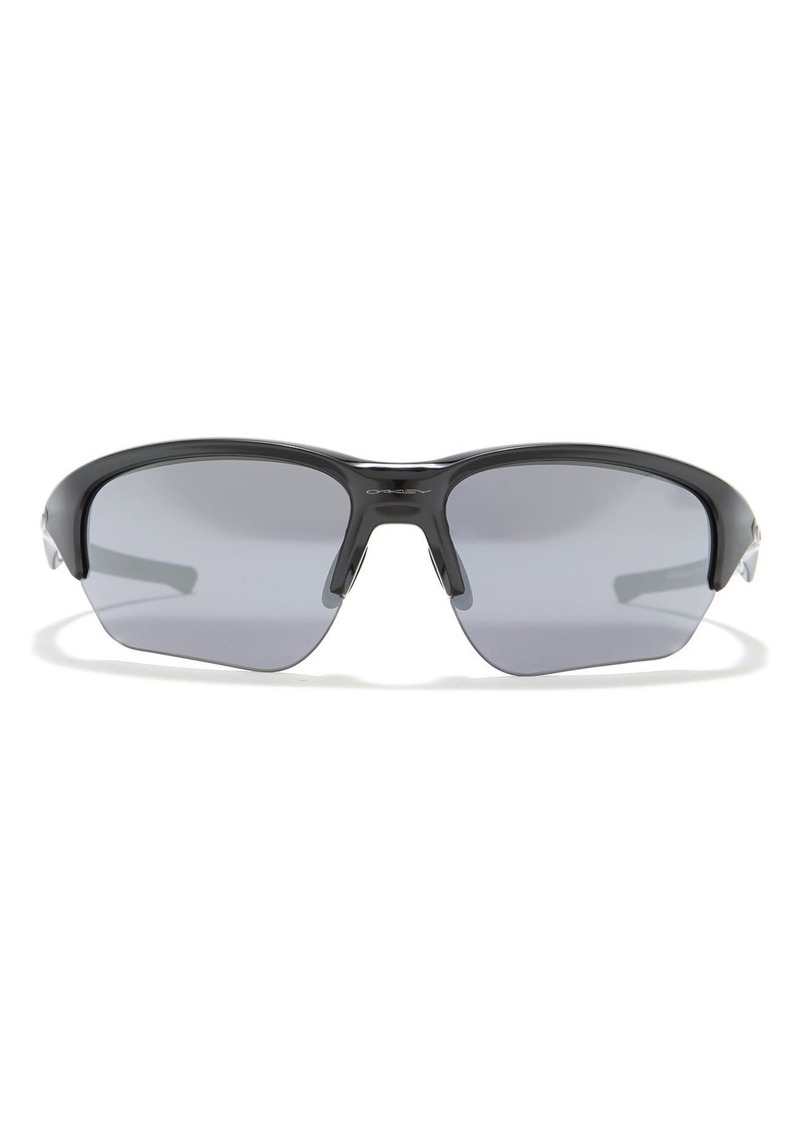 Oakley 64mm Half Frame Sunglasses in Polished Black /Black Iridium at Nordstrom Rack