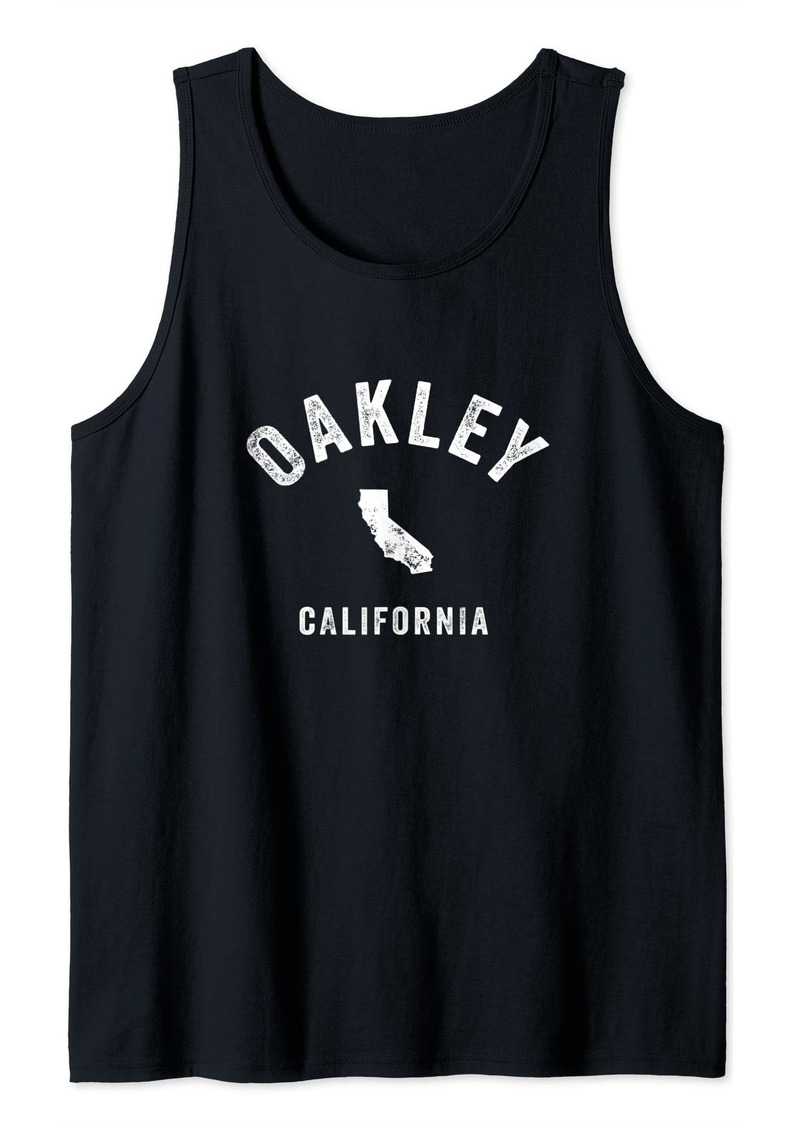 Oakley California CA Vintage 70s Athletic Sports Design Tank Top