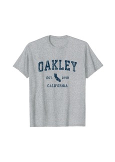 Oakley California CA Vintage Sports Design Navy Print T-Shirt