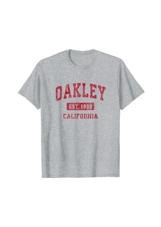 Oakley California CA Vintage Sports Design Red Design T-Shirt