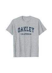Oakley California CA Vintage Varsity Sports Navy Design T-Shirt