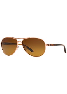 Oakley Feedback Polarized Sunglasses , OO4079 - GOLD PINK/ BROWN GRADIENT POLAR