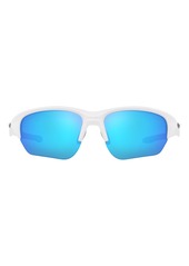 Oakley Flak Beta 64mm Mirrored Oversize Rectangular Sunglasses in Matte White /Sapphire Iridium at Nordstrom Rack