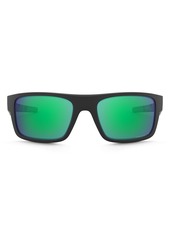 Oakley Men's Drop Point Polarized Rectangular Sunglasses, 61mm