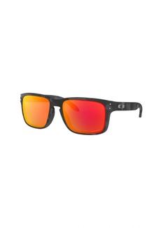OAKLEY Men's Holbrook 9102-E9 Black Camo Prizm Ruby Sunglasses