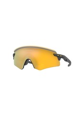 Oakley Men's OO9472F Encoder Low Bridge Fit Rectangular Sunglasses Matte Carbon/Prizm 24K