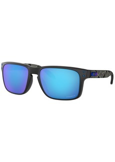 Oakley Men's Polarized Prizm Sunglasses, OO9102 Holbrook - MATTE BLACK PRIZMATIC / PRIZM SAPPHIRE P