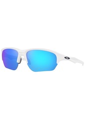 Oakley Unisex Rectangle Sunglasses, OO9363 64 Flak Beta - Matte White/Sapphire Iridium