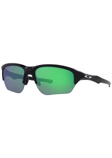 Oakley Unisex Rectangle Sunglasses, OO9363 64 Flak Beta - Matte Black/Jade Iridium