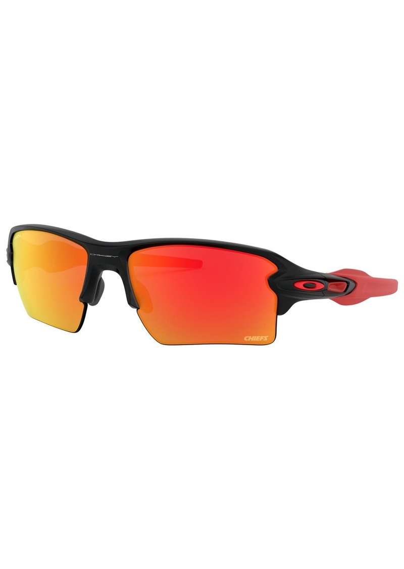 Oakley Nfl Collection Sunglasses, Kansas City Chiefs OO9188 59 Flak 2.0 Xl - KC MATTE BLACK/PRIZM RUBY