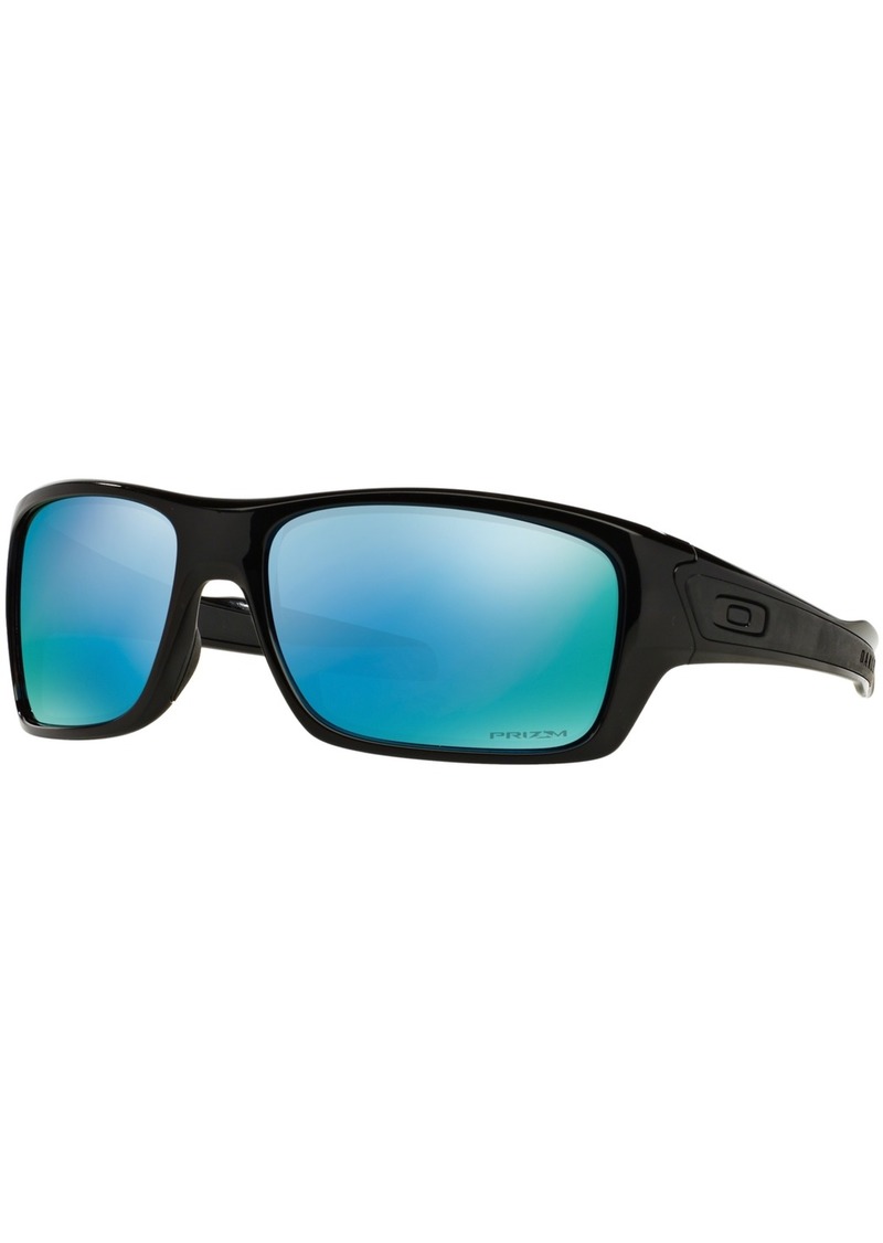 Oakley Polarized Polarized Sunglasses , OO9263 Turbine Prizm Deep H2O - BLACK BLACK/BLUE MIRROR POLAR