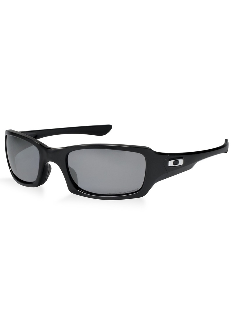 Oakley Polarized Sunglasses , OO9238 Fives Squaredp - BLACK SHINY/BLACK MIR POL