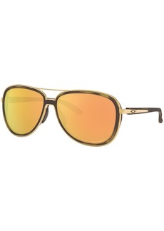 Oakley Split Time Polarized Sunglasses, Women's, Brown Tortoise/Prizm Rose Gold Polarized