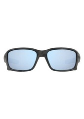 Oakley Straightlink 61mm Polarized Sunglasses in Solid Black at Nordstrom