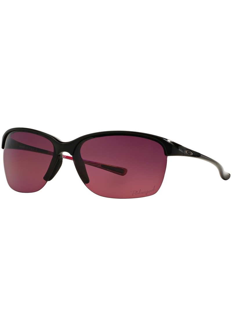 Oakley Unstoppable Polarized Sunglasses , Oakley OO9191 - BLACK SHINY/PINK GRADIENT POLAR