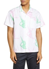 Obey Angelito Short Sleeve Organic Cotton Button-Up Camp Shirt