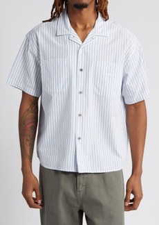 Obey Bigwig Relaxed Stripe Short Sleeve Camp Shirt