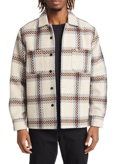 Obey District Windowpane Tweed Button-Up Shirt Jacket