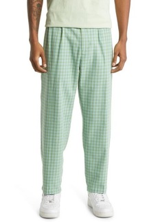 Obey Fubar Plaid Pleat Front Pants in Jade Multi at Nordstrom