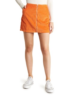 Obey Greta Cotton Corduroy Miniskirt in Red Orange at Nordstrom Rack