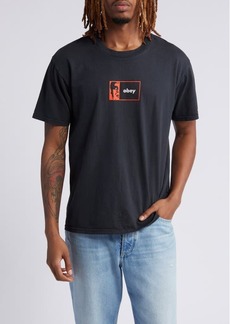 Obey Half Icon Cotton Graphic T-Shirt