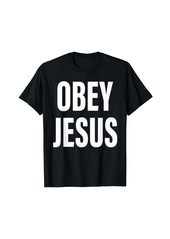 Obey Jesus Christian Bible Cross Faith Religion T-Shirt