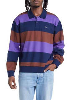 Obey Liam Stripe Long Sleeve Polo Sweatshirt