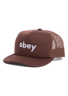 Obey Lowercase Logo Snapback Trucker Hat in Brown at Nordstrom Rack