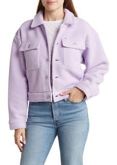 Obey Melanie Fleece Shirt Jacket in Purple Rose at Nordstrom Rack