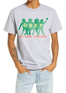 Obey Men's Anti-Hate Campaign Graphic Tee in Heather Grey at Nordstrom