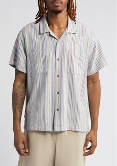 Obey Talby Stripe Oxford Cloth Camp Shirt