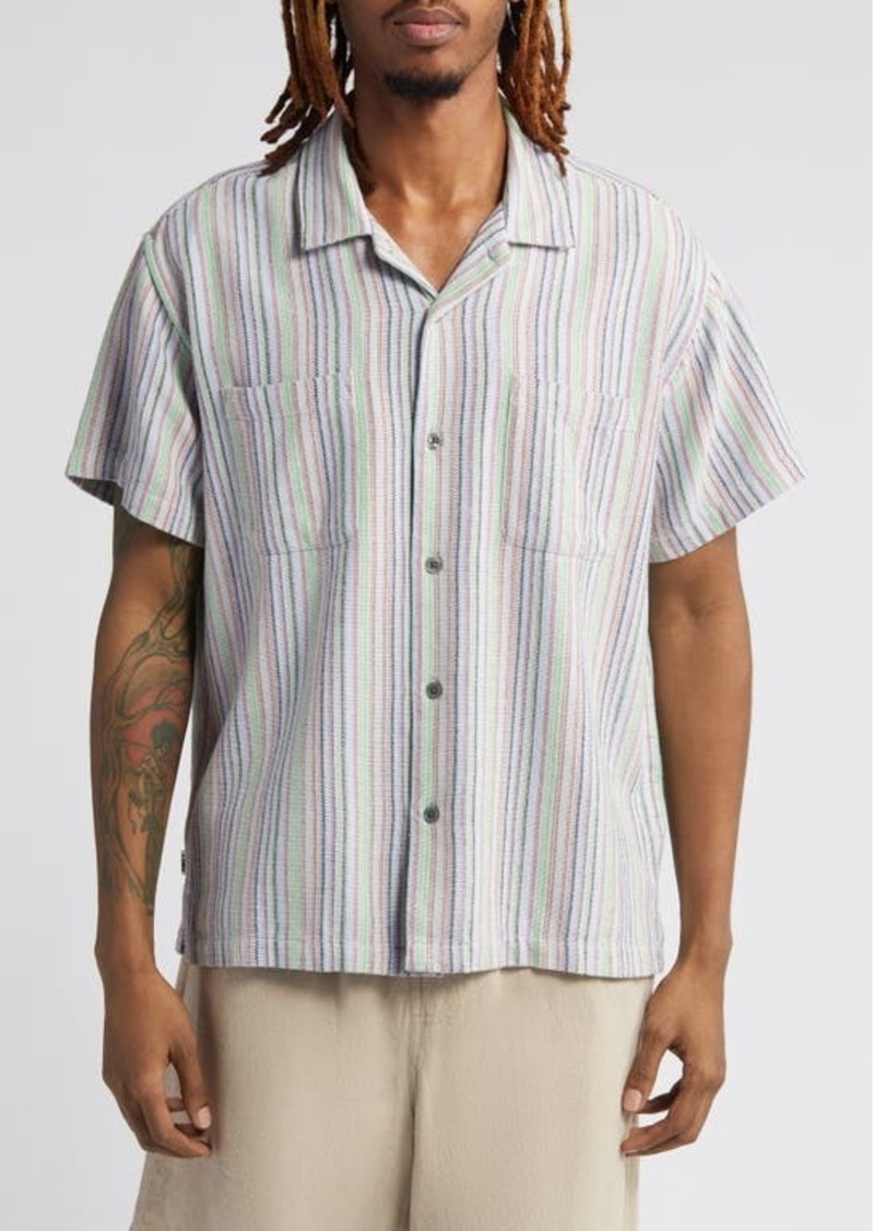 Obey Talby Stripe Oxford Cloth Camp Shirt
