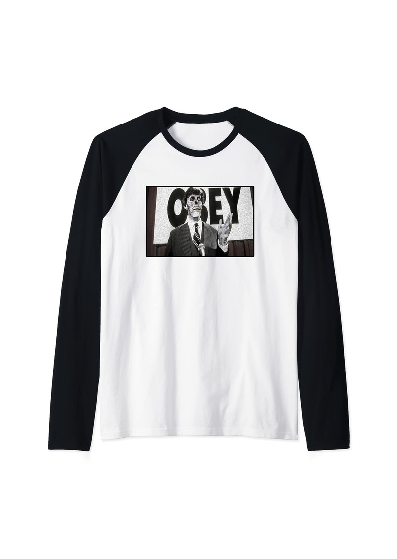 OBEY USA FREEDOM FUNNY DEFY FIGHT 2 Raglan Baseball Tee